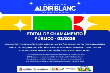 Município lança edital de chamamento público para projetos culturais pela PNAB